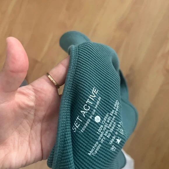 SET Active Teal Ribbed Tank small - Picture 3 of 3